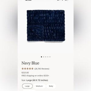 Lola large size Reversible Throw Blanket - Navy and Cream